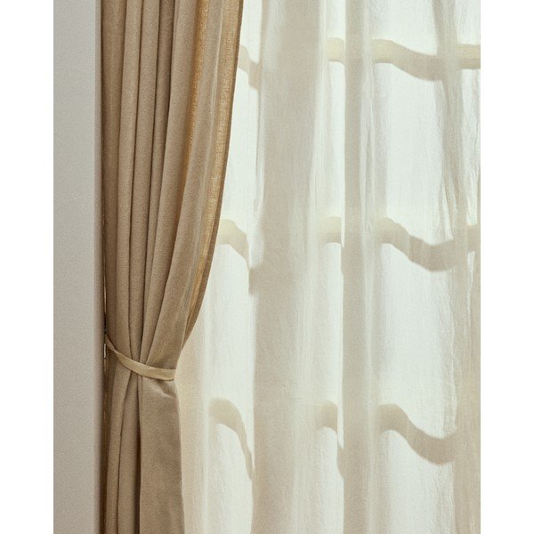 Beež puuvillane kardin 140x270 cm Nolira - Kave Home-image-1