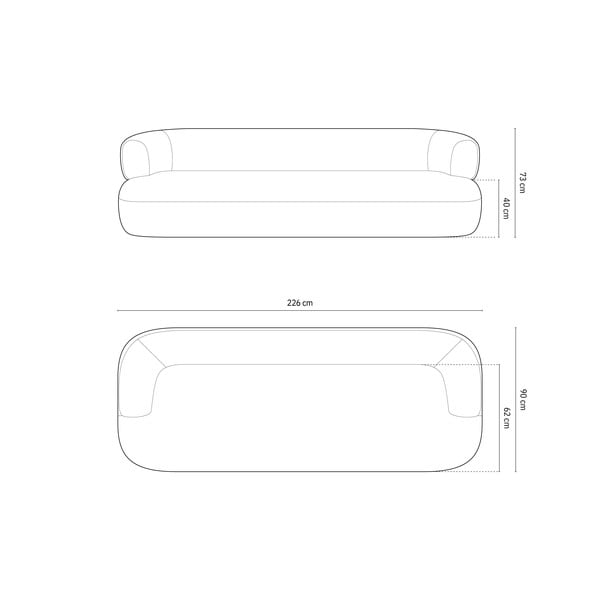 Roheline bukleekangast diivan 226 cm Jenny - Micadoni Home-image-4