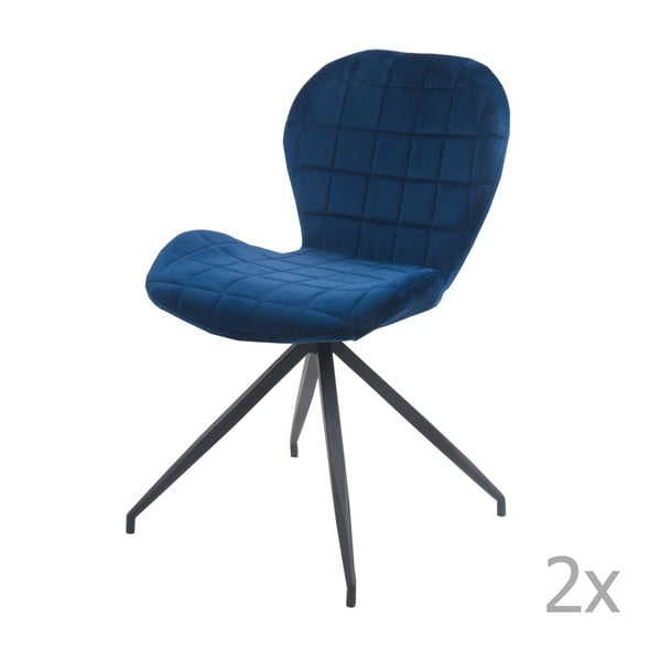 Sada 2 modrých jídelních židlí Blues