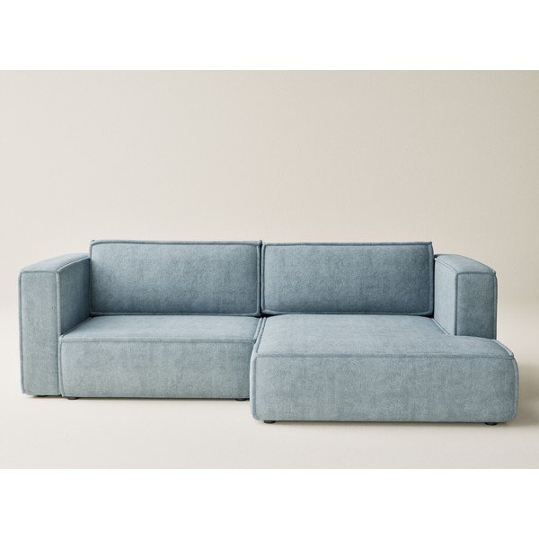 Helesinine šenilldiivanvoodi/panipaigaga nurgadiivan (parem nurk/diivanvoodiga) Velto - Maison de Rêve-image-2