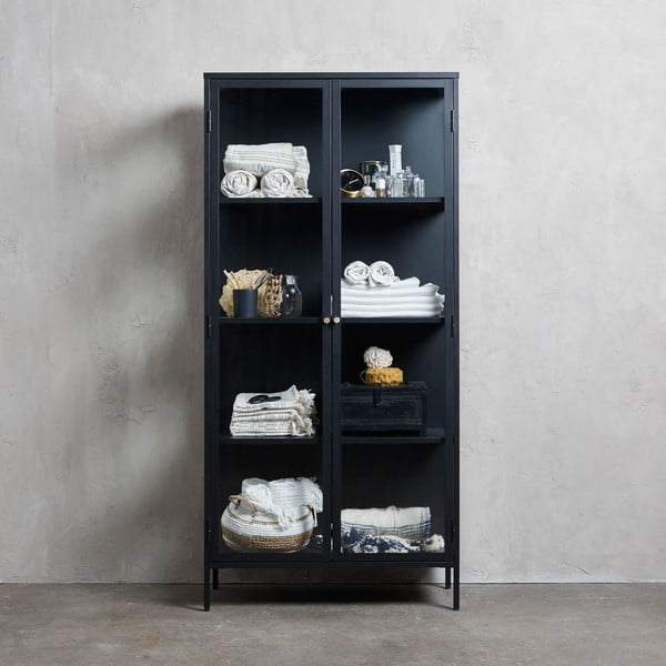 Must metallist vitriinkapp 90x190 cm Carmel – Unique Furniture-image-4