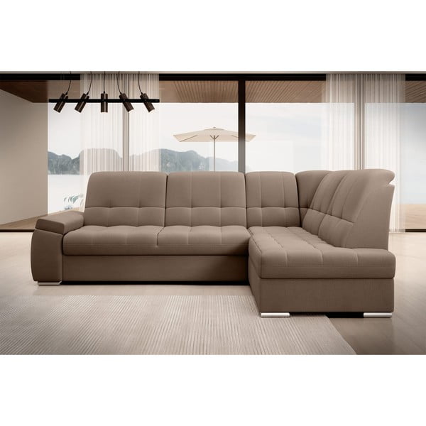 Pruun sametist lahtikäiv/sahtliga nurgadiivan (parem nurk/L-kujuline) Sado – ELTAP-image-3