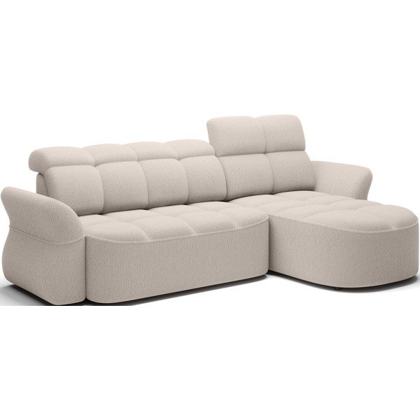 Beež bouclé-kangast lahtikäiv/sahtliga nurgadiivan (parem nurk/lamamisosaga) Beneth – ELTAP-image-2