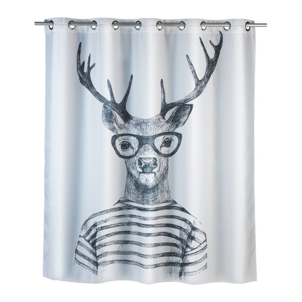 Valge dušikardin, 180 x 200 cm, hallitusvastase viimistlusega. Mr. Deer - Wenko