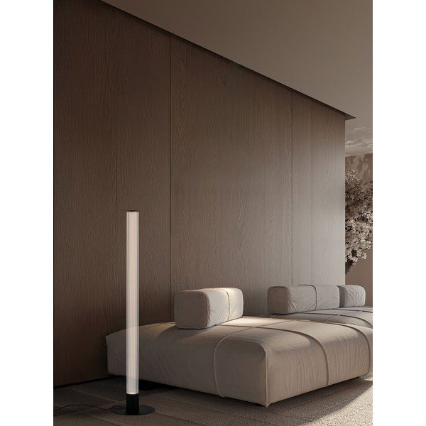 Matt must alumiiniumist hämardatav LED-põrandalamp klaasist varjuga (kõrgus 130 cm) Glovia - Nova Luce-image-3