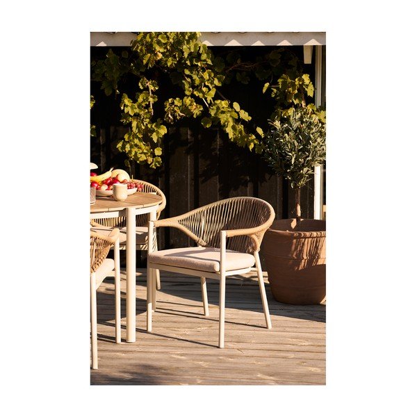 Beež metallist-polsterdatud aiatool Abela - House Nordic-image-1