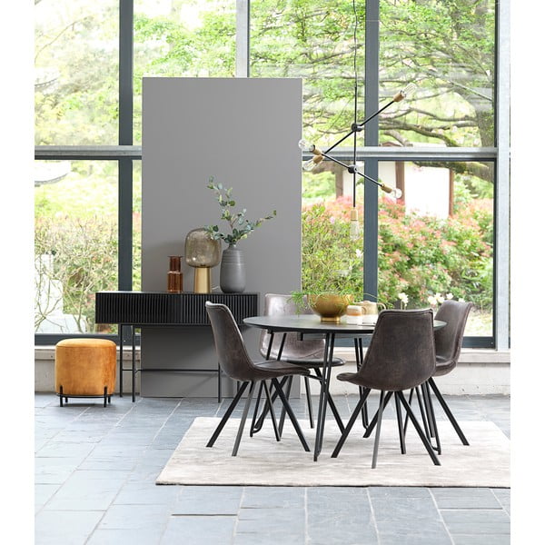 Must tamme konsoollaud metallist jalgadega , pikkus 120 cm Oxford - Canett-image-4