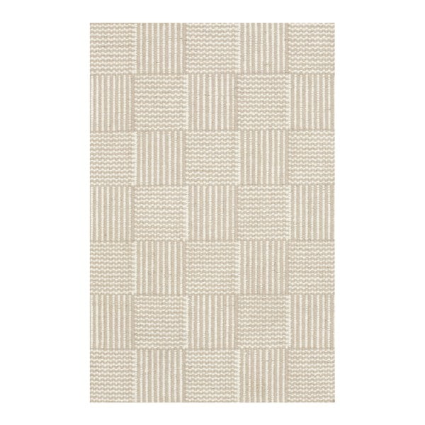 Béžový ručně tkaný koberec Linie Design Chess, 50 x 80 cm
