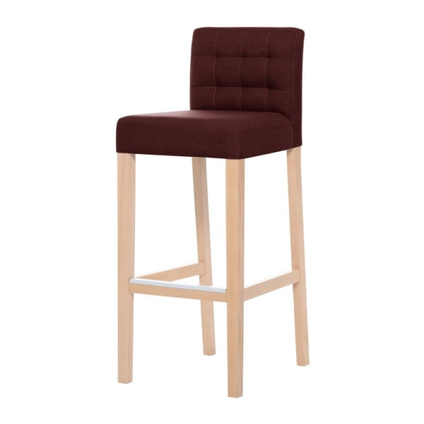 Cihlově červená barová židle s hnědými nohami Ted Lapidus Maison Jasmin