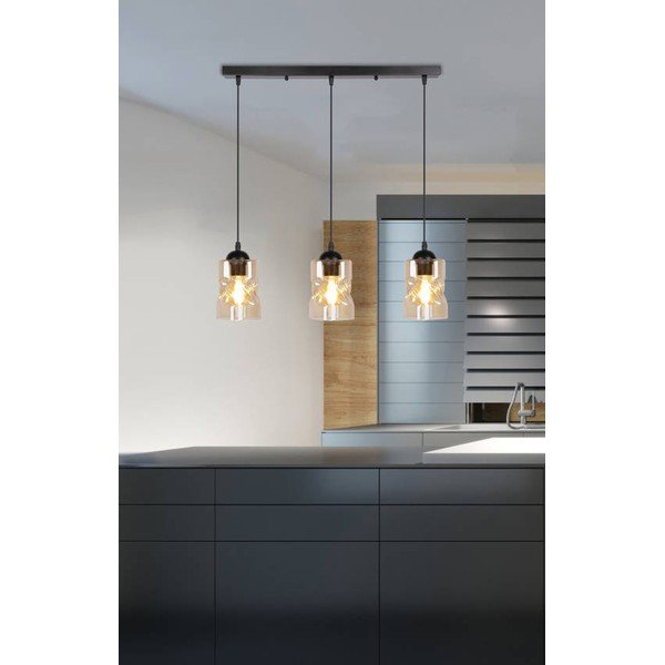 Must rippvalgusti klaasist lambivarjundiga 10x62 cm Felis - Candellux Lighting-image-1