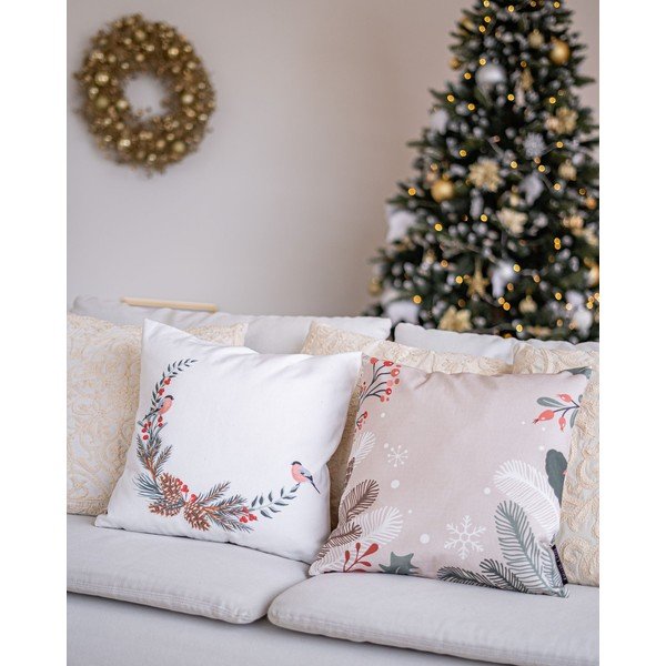 Jõulupadi puuvillase kattega oksad, 45 x 45 cm Frosted Branches - Butter Kings-image-1