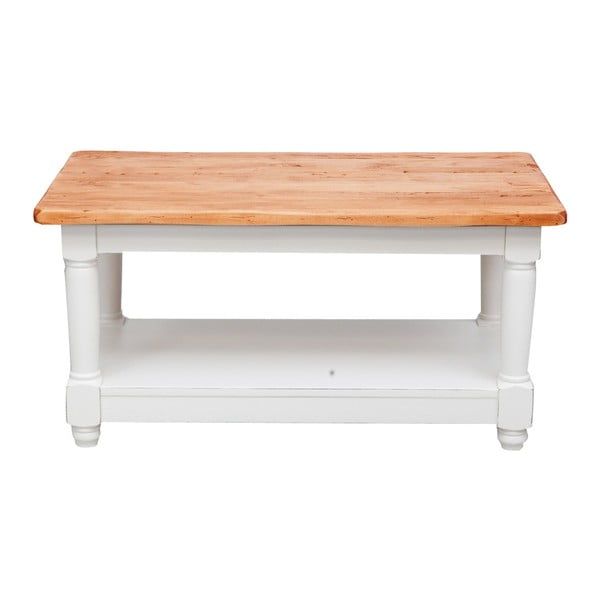 Dřevěný konferenční stolek s bílou konstrukcí Biscottini Coff