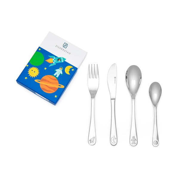 Roostevabast terasest laste söögiriistad hõbedased 4 tk Space - Zilverstad-image-3