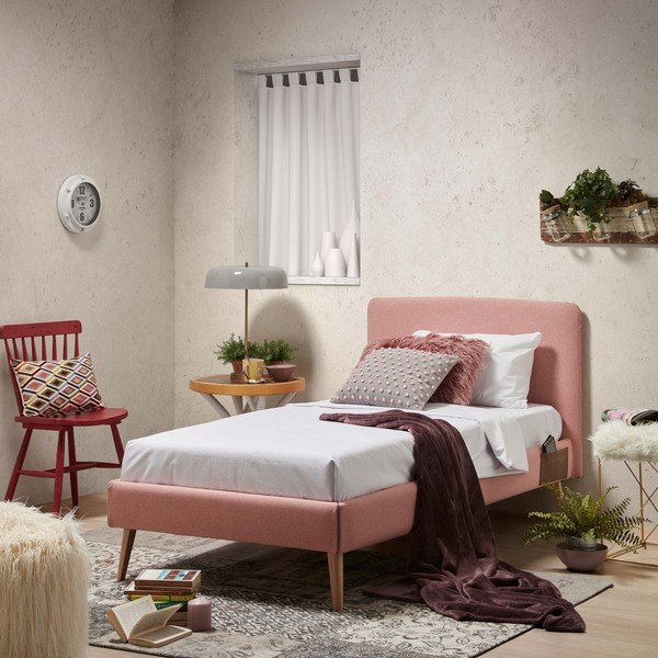 Roosa polsterdatud voodipeats 108x76 cm Dyla - Kave Home-image-1