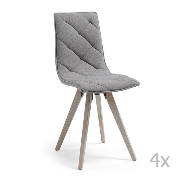 Sada 4 šedých jídelních židlí La Forma Tuk