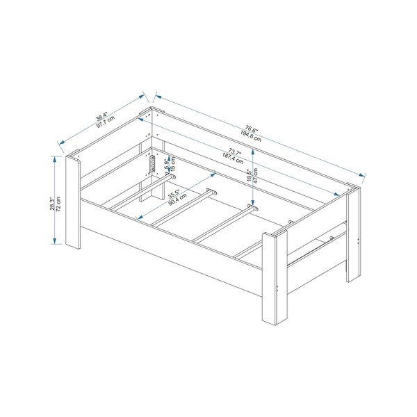 Puiduvärvi üheinimesevoodi 140x190 cm Malina - Kalune Design-image-4