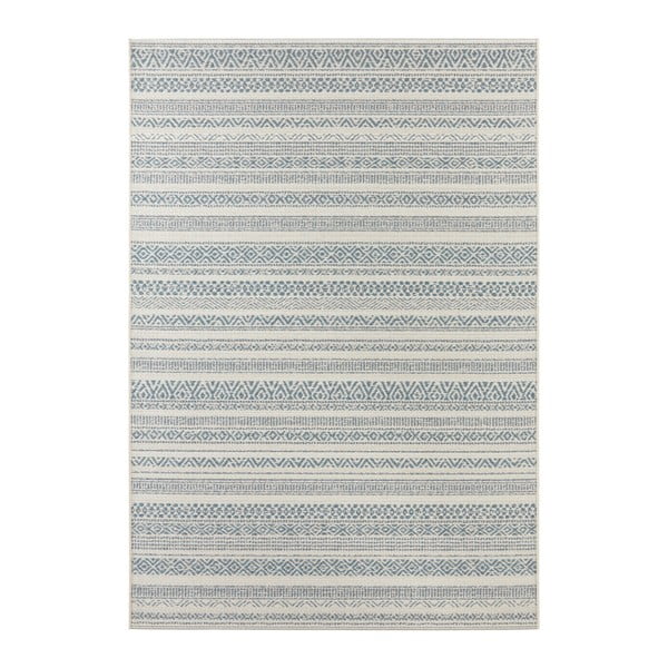 Světle krémovo-modrý koberec vhodný i na ven Elle Decoration Bloom Torcy, 200 x 290 cm