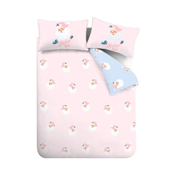 Roosa voodipesu kaheinimesevoodile 200x200 cm Vintage Christmas Santa - Catherine Lansfield