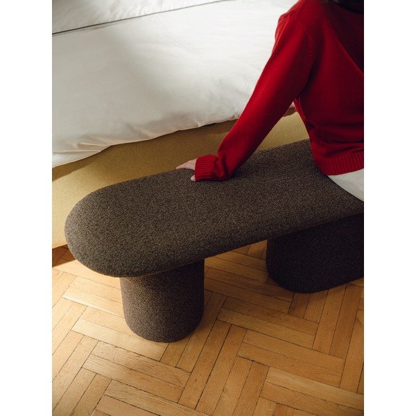 Pruun polsterdatud pink buklee kangast Rull - noo.ma-image-1