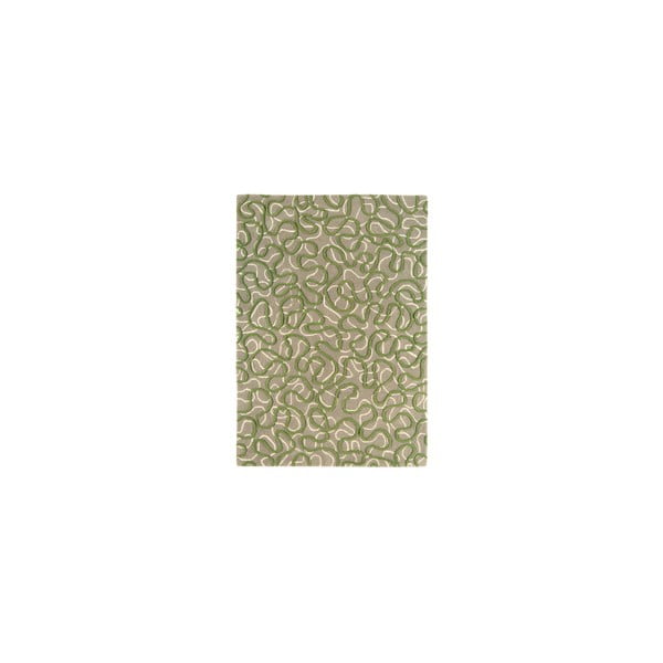 Vlněný koberec Squiggle Green, 120x170 cm