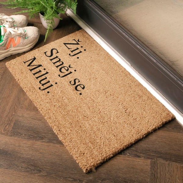 Kookoskiududest matt Live and love, 40x60cm Žij a Miluj - Artsy Doormats-image-1