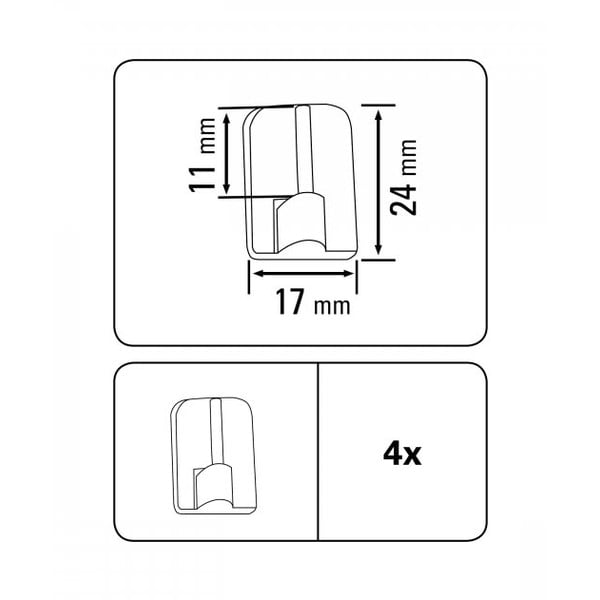 Metall/plastmass konksud vitraažvarrastele komplektis  4 tk – SP TREND-image-1