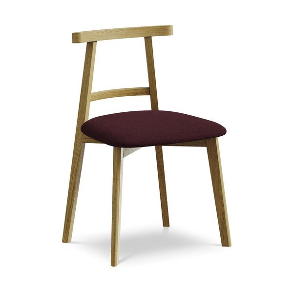 Burgundia värvi täispuidust söögitool Ohelo - Makamii