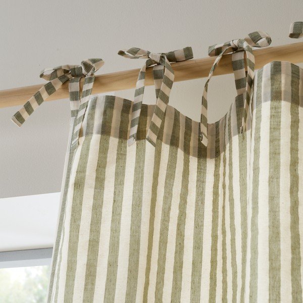 Roheline kardin 140x229 cm Zanzibar Woven Stripe - Pineapple Elephant-image-2