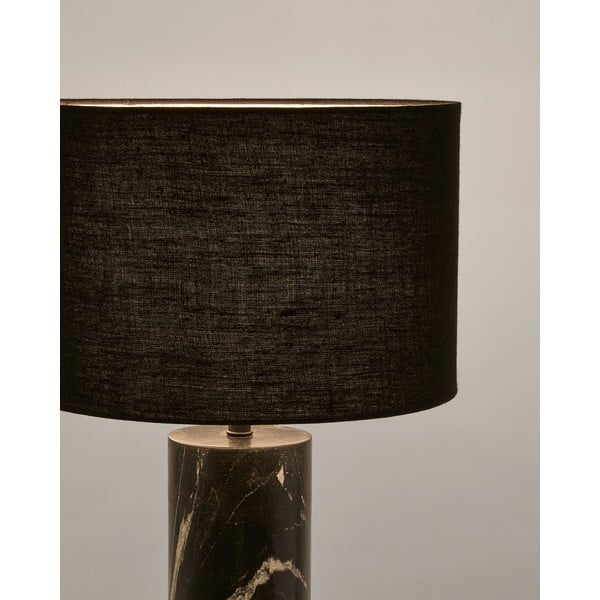 Must marmorist lauavalgusti tekstiilist varjuga (kõrgus 57 cm) Vex - Kave Home-image-2
