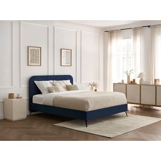 Tumesinine polsterdatud kaheinimesevoodi 180x200 cm Prune - Bobochic Paris