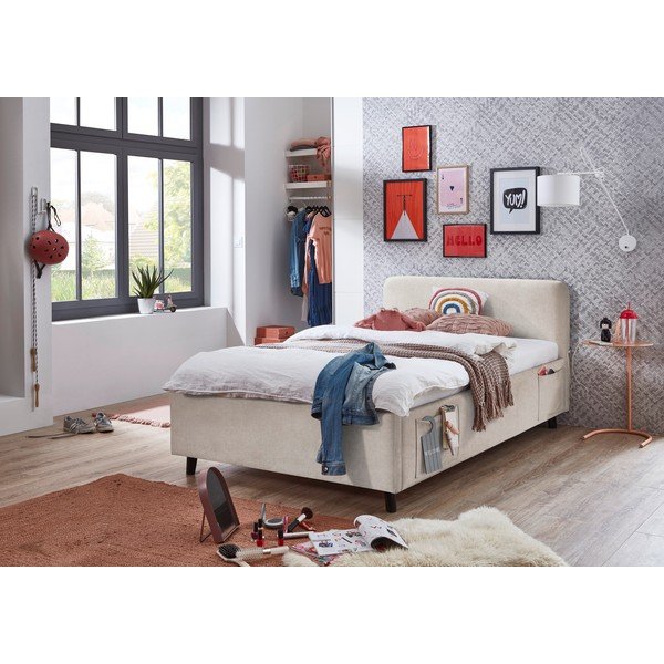 Beež lastevoodi ilma liistudeta 120x200 cm Cosy - Meise Möbel-image-3