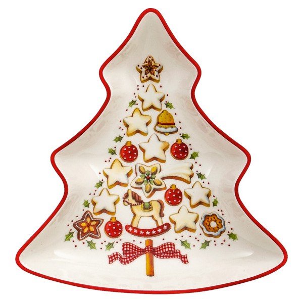 Punasest ja valgest portselanist serveerimiskauss jõulupuu kujul Villeroy & Boch , 17,5 x 16,5 cm Tree - Villeroy&Boch-image-2