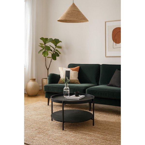 Must tammeimitatsiooniga ümmargune diivanilaud ø 64 cm Hagen - Bonami Essentials-image-1