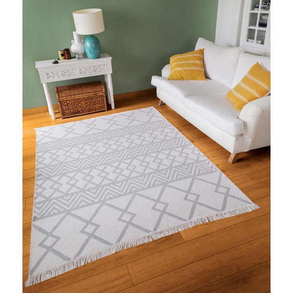 Valge ja hall puuvillane vaip , 160 x 230 cm Duo - Oyo home-image-1