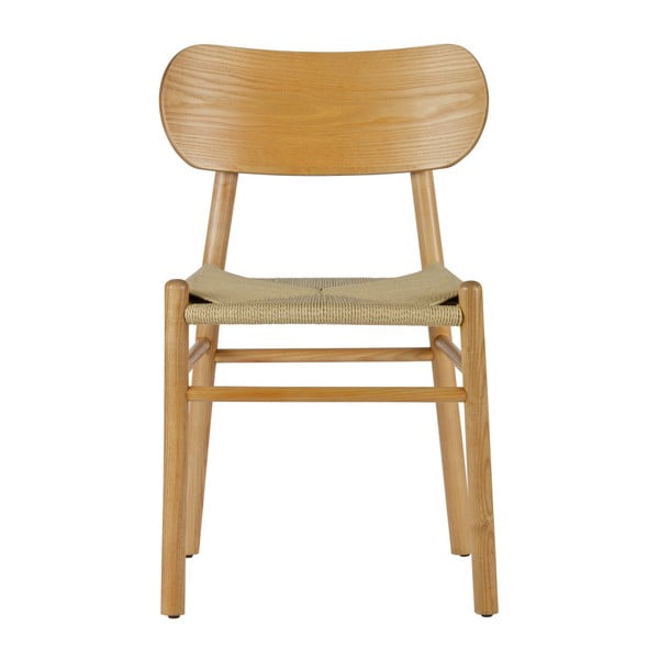 Přírodní jídelní židle z gumovníkového dřeva s ratanovým sedákem BePureHome Jointly-image-1
