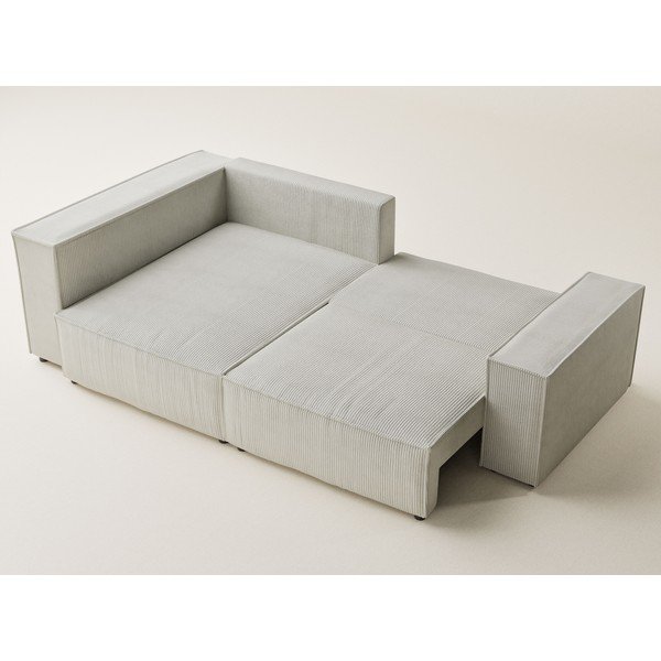 Kreemikas sametist diivanvoodi/panipaigaga nurgadiivan (vasak nurk/L-kujuline) Tonga - Maison de Rêve-image-3