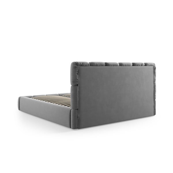 Hall polsterdatud sametist kaheinimesevoodi koos voodipõhja ja panipaigaga 180x200 cm Bellis - Micadoni-image-4