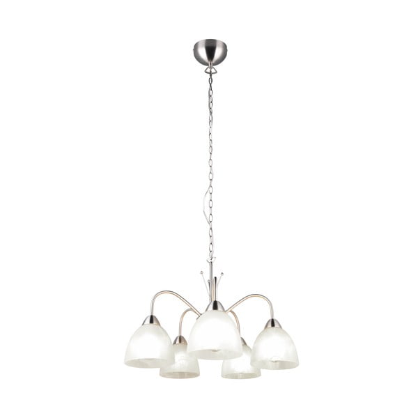 Valge-hõbedane rippvalgusti klaasist varjuga ø 55 cm Dobby - Trio-image-2