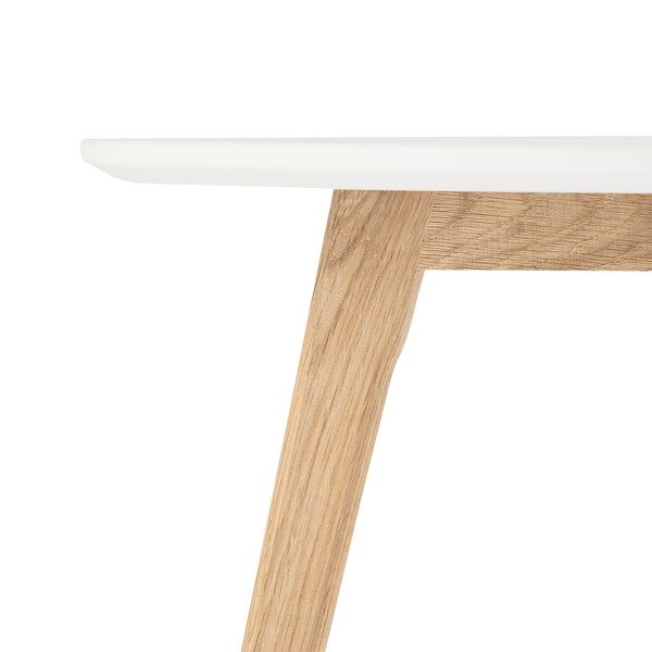 Bílý konferenční stolek s nohami z dubového dřeva Furnhouse Life, Ø 60 cm-image-4