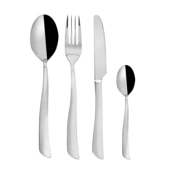 24-osaline hõbedane roostevabast terasest söögiriistade komplekt Shape - Orion
