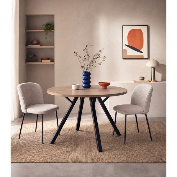 Ümmargune söögilaud tammepuust ø 120 cm Beni - Marckeric-image-4