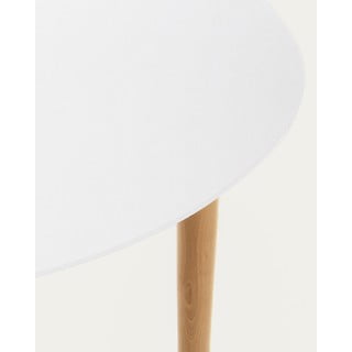 Valge ümmargune klapplaud valge lauaplaadiga ø 90 cm Oqui - Kave Home