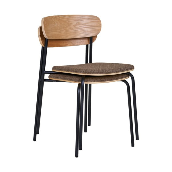 Must/pruun virnastatav söögitool saare vahtra toonis – House Nordic-image-4