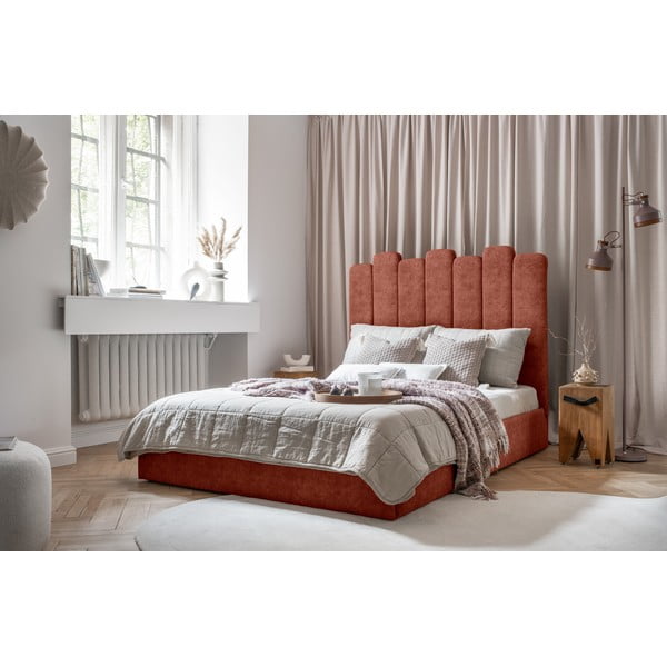 Tellisevärvi polsterdatud kaheinimesevoodi koos voodipõhja ja panipaigaga 160x200 cm Dreamy Aurora – Miuform-image-2