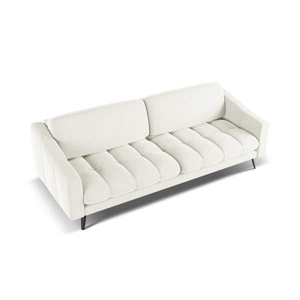 Valge sametne diivan 238 cm Nalu - Makamii-image-3