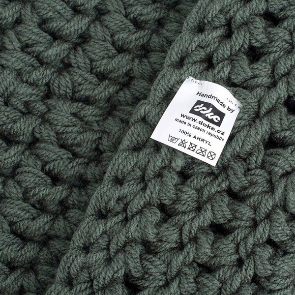 Oliivroheline käsitsi heegeldatud ümmargune kaelasoojendaja Tommy - DOKE-image-2