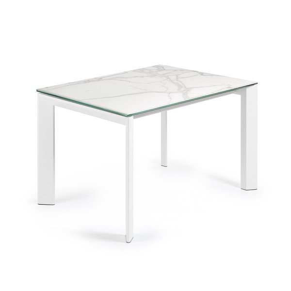 Pikendatav söögilaud marmorimitatsioonist pealispinnaga 80x120 cm Axis - Kave Home