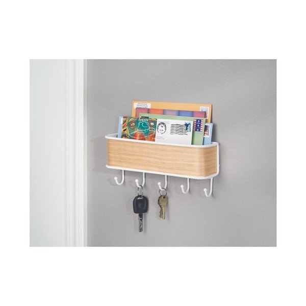 Nástěnný držák InterDesign Mail and Key Rack Light, délka 27 cm-image-2