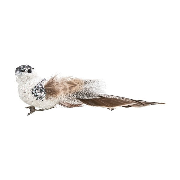 Vánoční dekorace se třpytkami stříbrné barvy ve tvaru ptáčka s klipem Butlers Birdy