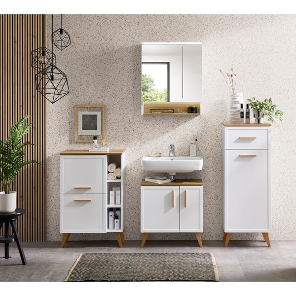 Valge seinale kinnitatav madal vannitoakapp 77x60 cm Quickset 383 - Pelipal-image-4